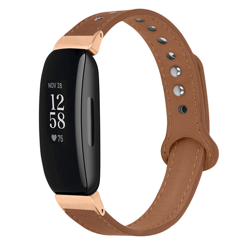 For Fitbit Inspire Inspire HR Inspire 2 Ace 2 Double Snap Button Watch Strap Genuine Cowhide Leather Wrist Band Rose Gold Connector For Fitbit Inspire Inspire HR Inspire 2 Ace 2 Double Snap Button Watch Strap Genuine Cowhide Leather Wrist Band Rose Gold Connector